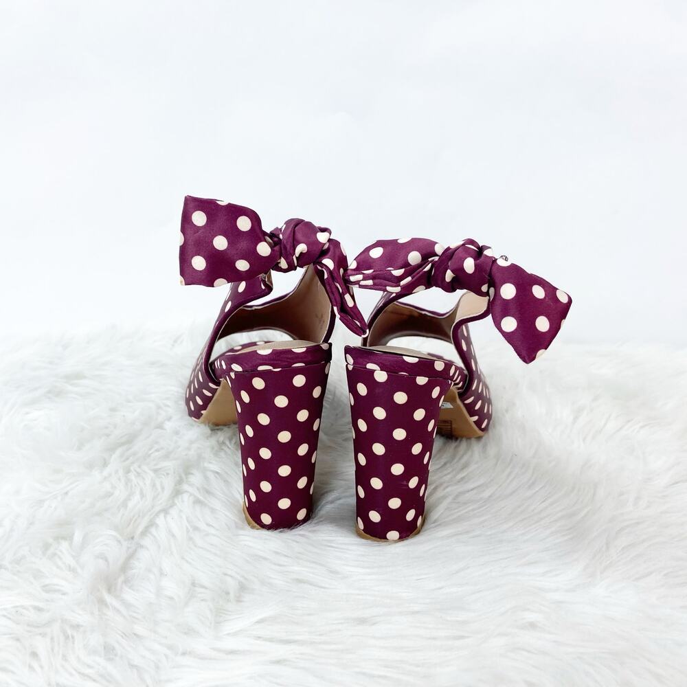 Torrid 9 W Wide NIB Womens Red Wine Polka Dot Pin-up Peep Toe Heels Sandals - Picture 4 of 14